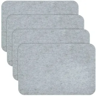 Erwin Müller Glasuntersetzer Filz-Tischset "Beja" 4er-Pack, Uni grau 30 cm