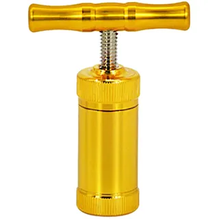 Flueyer Pollenpresse, T-Form Kräuterpresse in Gold, Knoblauchpresse, Edelstahl, leicht zu reinigen, tragbar