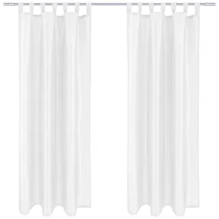 Arsvita 2er Pack Gardine Blickdicht Alessia mit Schlaufen 140x175cm weiß