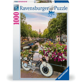 Ravensburger Puzzle 17596 - Fahrrad und Blumen in Amsterdam - 1000 Teile Puzzle für Erwachsene und Kinder ab 14 Jahren