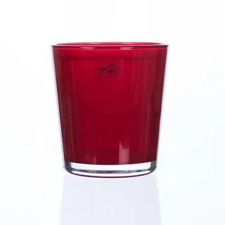 Sandra Rich Glas Orchideentopf Blumentopf Orchid rot H. 13,5cm D. 12,5cm rund