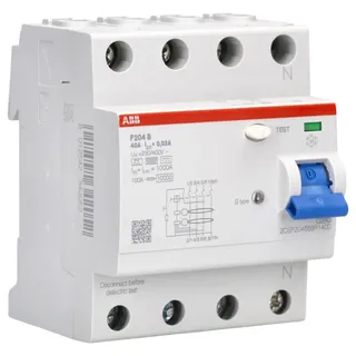 ABB Stotz S&J FI-Schutzschalter TypB 4P 40A,30mA,3kA,4TE F204B-40/0,03-4TE