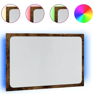 vidaXL LED Badspiegel 600 x 85 x 370 mm Braun