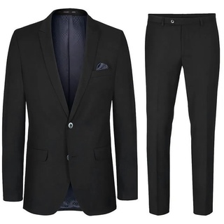 Paul Malone Anzug Herrenanzug modern slim fit Anzug für Männer (Set, 2-tlg., Sakko mit Hose) schwarz HA26, Gr. 106 schwarz 106