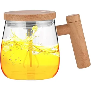 SMART-J Glasbecher mit integriertem Mixer Super Mix 400 ml – elektrische selbstmischende Tasse für Kaffee, Tee und Getränke, mit automatischem Rühren mit hoher Geschwindigkeit, tragbar und leicht zu