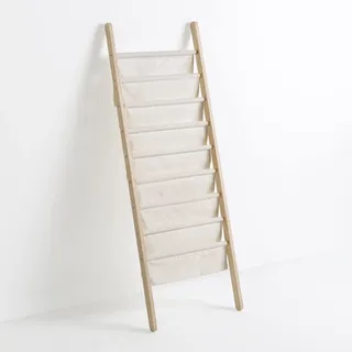 HOMN LIVING Xoel Zeitschriftenständer aus Stoff und Holz mit 8 Abschnitten
