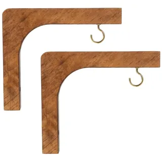 BBTISG 2 Stück Pflanzenhaken aus Holz, Dekorative Wandpflanzenaufhänger für Laternen Blumenhalterung Topf Windspiele Vogelfutterspender Hängekörbe (braun)