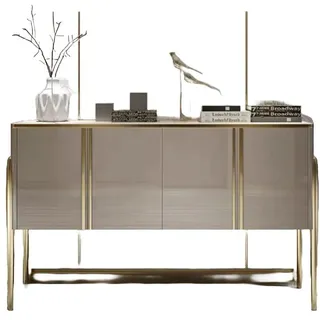 JVmoebel Sideboard Designer Sideboard Anrichte Grau Schrank Regal Holz Luxus Kommoden (3 St., Sideboard), Made in Europa grau