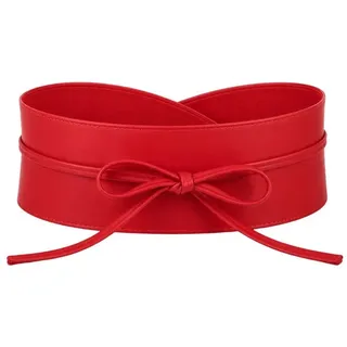 Adel Bags Taillengürtel Damen Bindegürtel Echtleder Obi Taillengürtel breit viele Farben Echtleder, Bindegürtel, Obi-Gürtel, weiche Velours-Innenseite rot