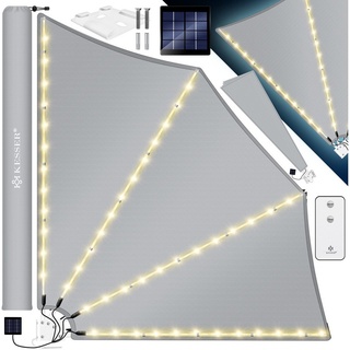 KESSER Sonnensegel, KESSER® Balkonfächer mit LED klappbar mit Wandhalterung 140x140cm grau