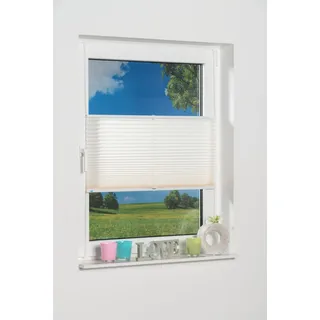K-HOME Klemmfix-Plissee Palma 25 x 130 cm beige/creme