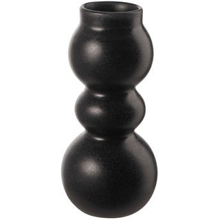ASA Selection Vase COMO, Schwarz matt - Steingut - H 19 cm