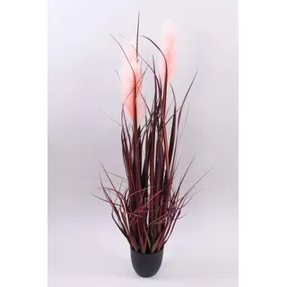 artplants.de Künstliches Pampasgras WERNHILD mit Rispen, rot-braun, 90cm | Künstlichestopf - Deko Pampasgras