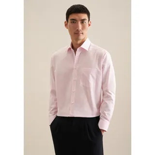 Businesshemd SEIDENSTICKER "Regular" Gr. 44, normale Ärmellängen, bunt (rosa, pink) Herren Hemden Langarm Regular Kentkragen Uni