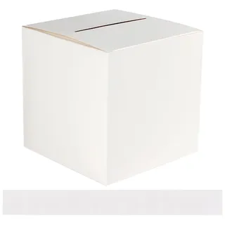 Kioiner Kartenbox Hochzeitsbox, Geschenkbox Geschenkkartenbox mit Schlitz, 22X22cm Spendenbox Geldbox, Briefkasten aus Karton für Hochzeit Geburtstage Abschlussfeiern Babypartys (Weiß)