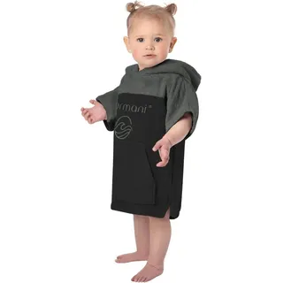 normani Badeponcho Kinder Badeponcho 0-2 Jahre Puwai, Bio-Baumwolle, Kapuze, Schlupf, Badeponcho aus 100 % Bio-Baumwolle schwarz