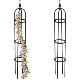 Relaxdays Obelisk 100 x 100 cm Schwarz