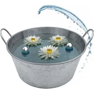 3.05 Zinkwanne XXL mit Griffen - ca. Ø 50 cm x 22 cm - Zink Garten Wanne