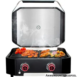 Cozze 600 Gas Tischgrill 2 Zonen Gasgrill 5 kW 2 Brenner Tischgasgrill Balkon