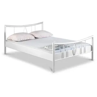 BedBox Metallbett Luisa, Traumhaftes Metallbett mit einem stabilen klassischen Rahmen, stabil und langlebig weiß 140 cm x 200 cm