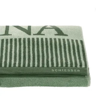 Schiesser Saunatuch, Hellgrün, Textil, 75x200 cm, Freizeit, Wellness, Saunatücher