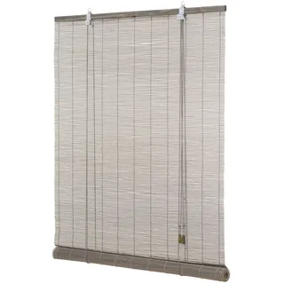 Ventanara® Rollo Bambus Bambusrollo inkl Montagematerial (grau, 100 x 160 cm)