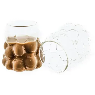 Mulex Gläser Set Cappuccino Gläser Trinkgläser 350 ml Hitzebeständig Bubble