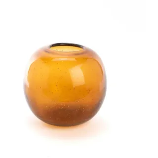 Kugelvase Paillette Bernstein 20 cm - Orange Rund Glas Lou De Castellane 20x20 cm