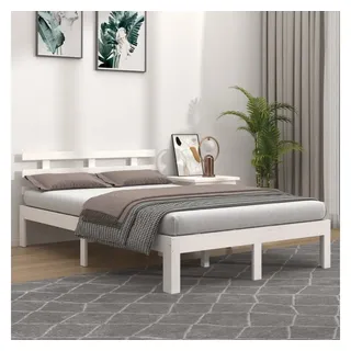 vidaXL Massivholzbett 120 x 200 cm Weiß
