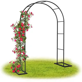 GueTTO Rosenbogen Hochzeitsbogen Gartenbogen Rankhilfe Torbogen Pergola aus Metall stabil wetterfest 200cm 180cm 160cm 140cm 120cm breit Rosenbogen Aus Edelstahl,W140cm x H230cm