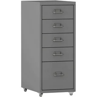 [en.casa] Kökar Rollcontainer 69 cm x 28 cm x 41 cm grau