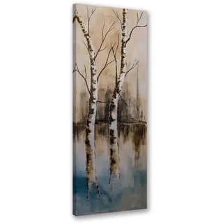 Feeby Leinwand Bilder - Natur - Wald - 30x90 cm- Deko Wohnzimmer - Wandbilder Schlafzimmer - Deko Aesthetic - Wand Deko - Leinwand Groß - Bäume - Deko Zimmer - Leinwandbilder XXL