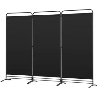 Angel Living Paravent 3 Teilig Klappbar Raumteiler Freistehend Sichtschutzwand Raumteiler Stellwand Trennwand Sichtschutz für Büros, Balkon,Schlafzimmer,Außengarten,243cm x 180cm Schwarz