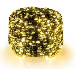 LED Kupferdraht Lichterkette 100m 1000 LEDs Lichterketten mit 8 modi Stecker Drahtlichterkette IP44 Weihnachtslichterkette Innen Deko, Warmweiß CE... - Kupfer