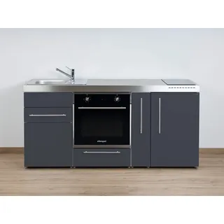 Stengel Küchenzeile MPB 180 A mit Kühlschrank und Backofen und Induktionskochfeld, Miniküche Premiumline, 180 cm