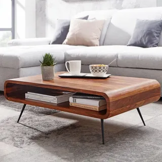 FineBuy Couchtisch Sheesham Braun 90 x 55 x 30 cm