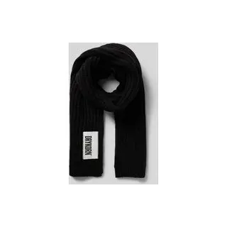 Schal mit Label-Detail Modell 'CRONICA', Black, 1