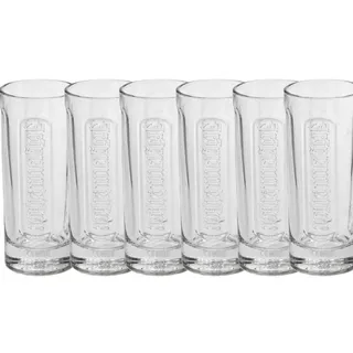 Jägermeister Longdrinkglas 0,2 L 6er Set - Original Longdrinkglas mit 4 cl Eichung