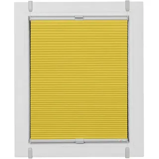 sunlines Plissee Start-up Style Honeycomb, verdunkelnd, ohne Bohren, verspannt, Klemmfix, verspannt mit Simply-Fix Klemmträger, Wabenplissee, nach Maß gelb 59 cm x 105 cm