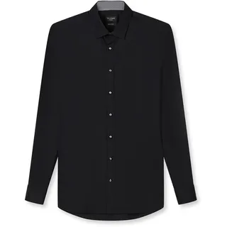 Olymp Businesshemd OLYMP No. Six super slim", Herren, Gr. 38, Normaler Arm, schwarz, 97% Baumwolle, 3% Elastolefin, Hemden,