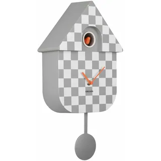 Karlsson Wanduhr Modern Cuckoo Checker - Grau - 8.5x21.5x40.5cm