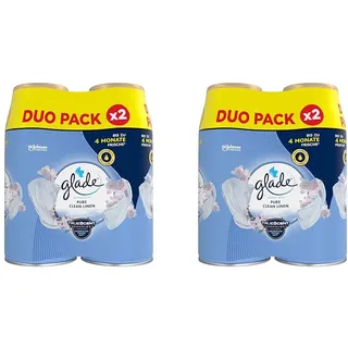 Glade (Brise) Automatic Spray Nachfüller, Raumduft, Pure Clean Linen, 4er Pack (2 x 269 ml)