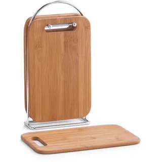 Zeller Present Schneidebretter-Set mit Ständer in braun | Gr.: onesize