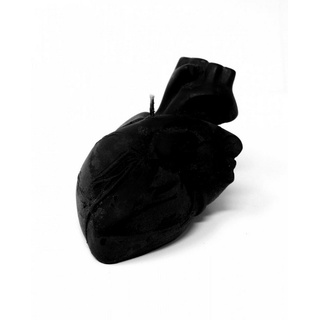 Horror-Shop Dekofigur Schwarze Anatomische Herz Kerze aus Soja Wachs schwarz