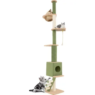 Costway Kratzbaum deckenhoch 218-253 cm grün