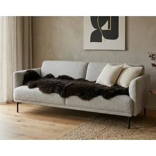 KUHFELL online & NOMAD Fellteppich Lammfell Doppel fell Couch Auflage 180 x 60 cm aus 2 echten Lammfellen schwarz