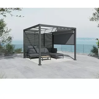 Sunfun Loungemöbel-Set Solo Rope/Milos  (9 -tlg., Aluminium/Polyester/PVC/Fiberglas, Night-Grey)
