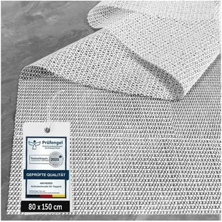 LuxusKollektion Antirutsch Teppichunterlage Antirutschmatte Teppich Rutschfest 80 x 150 cm Rechteckig Weiß weiß