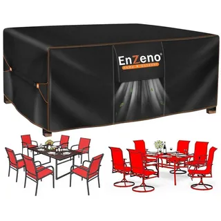 luxuskollektion Enzeno Gartentisch Abdeckung 210 x 110 x 74 cm Grau