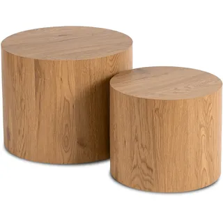 Leila Couchtisch-set 38 Cm/48 Cm Eiche Natur Skandinavisches Loft